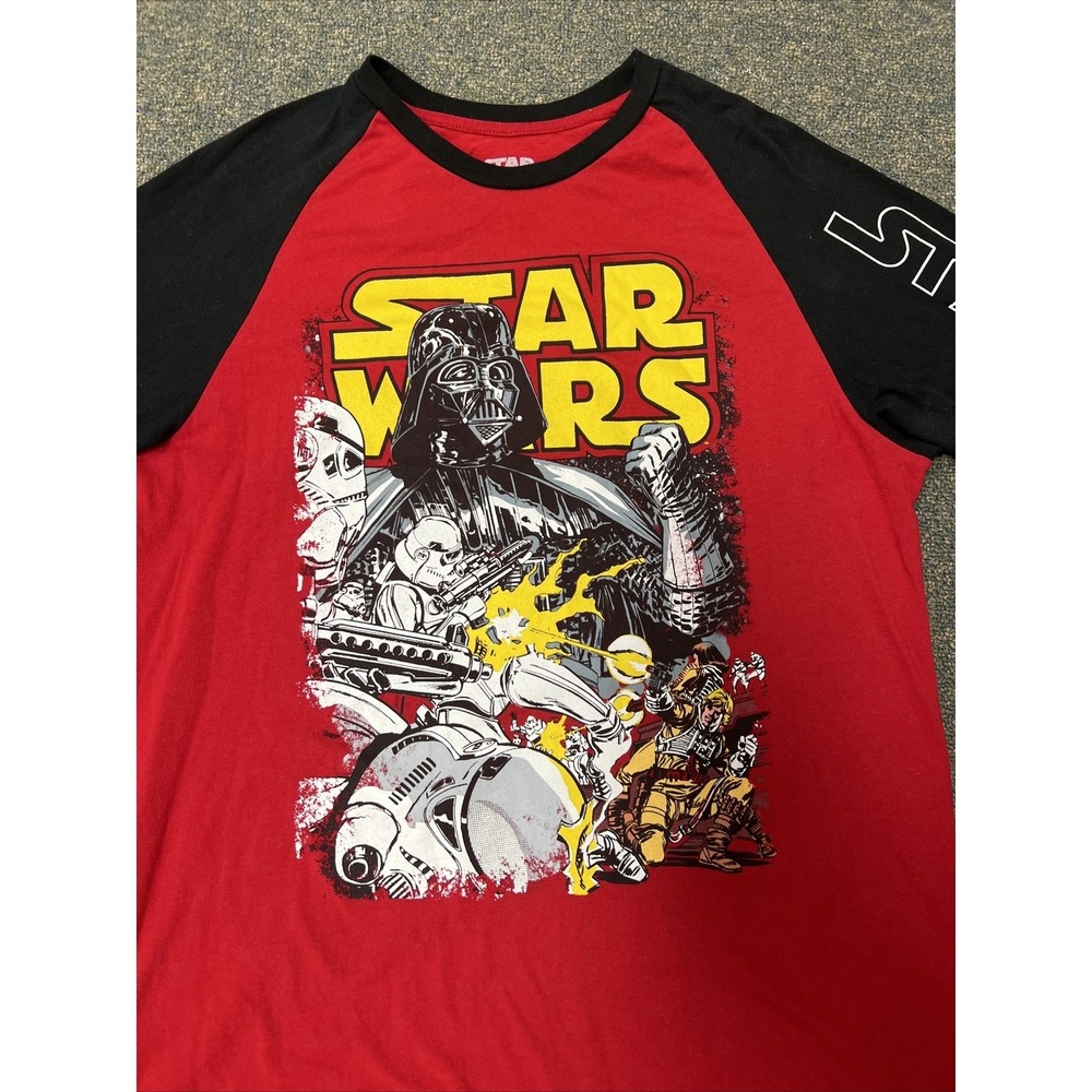 Star Wars Darth Vader Shirt Mens Large Red Black Long Sleeve Graphic Fifth Sun